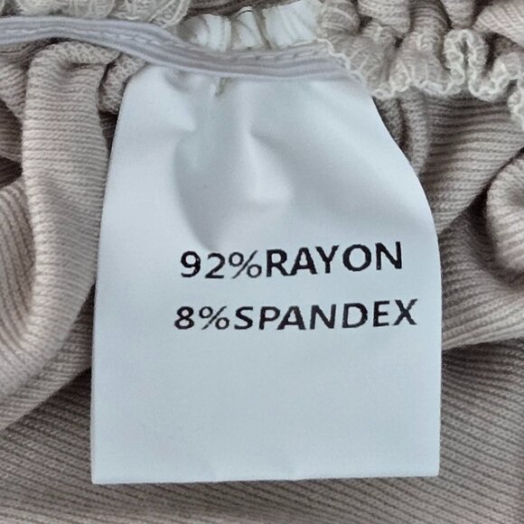 NWT | Nude Cream Ruched Long Sleeve Cowl Off Shoulder Top Thumb Holes | Small - Picture 7 of 7